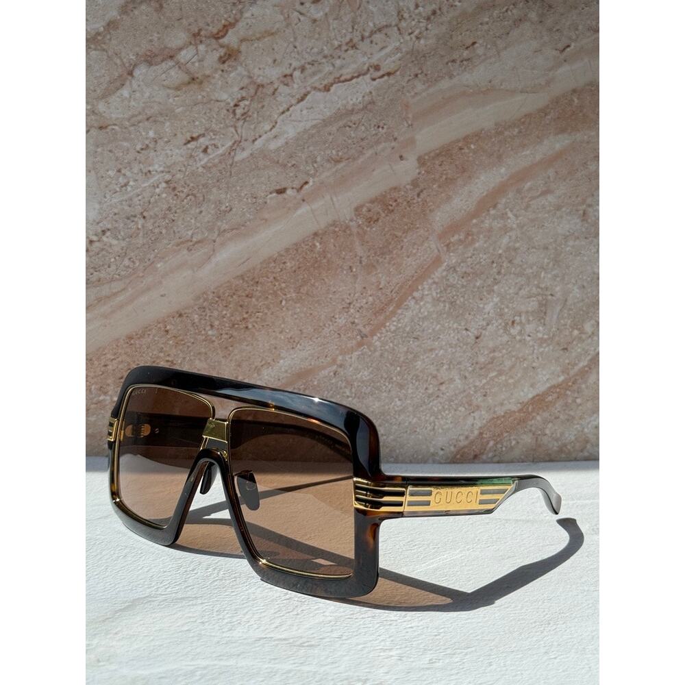 NEW Gucci GG0900S Havana Brown Oversized Aviator Sunglasses $650 - Picture 9 of 10